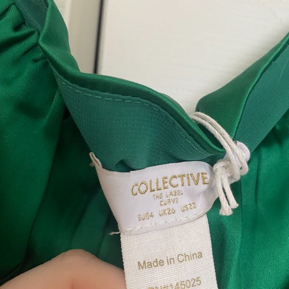 NWT Plus Size ASOS Satin Green Bodysuit - Picture 4 of 5